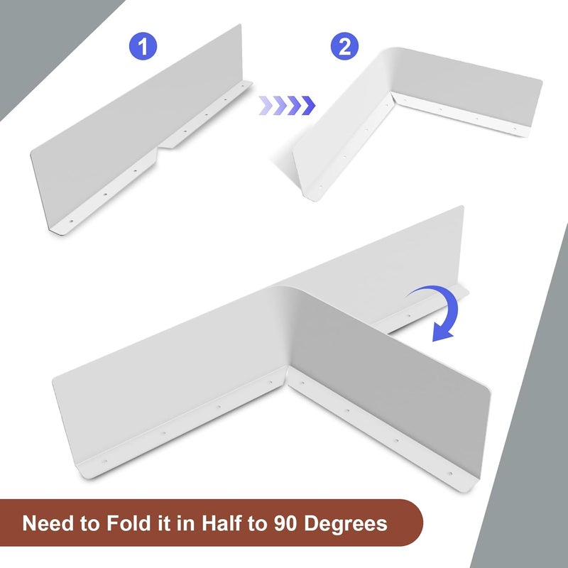 CAPHONT Rain Diverter Roofing Gutter Guards, 4 Pack 15.7 x 3.54 x 0.74 Inches Gutter Splash Guard Valley Downspout Roof Foldable Drip Guard for Corner House (White) - Image 4